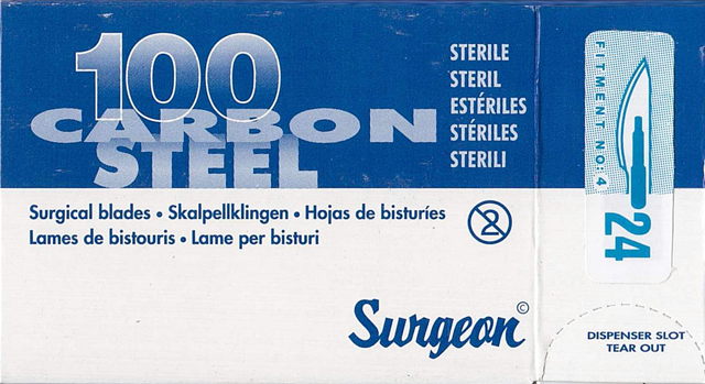 Čepelky Surgeon vel.24 , balení (100ks)