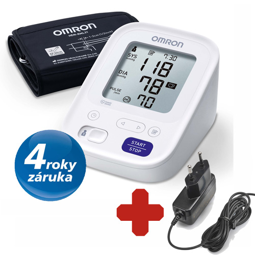 Tonometr Omron M3 AC +adaptér (výhodný SET) - 4roky záruka!