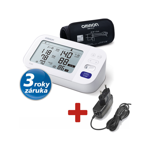 Tonometr Omron M6 Comfort s AFib - 3 letá záruka +adaptér (výhodný SET)
