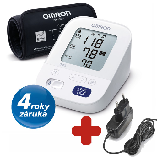 Tlakoměr Omron M400 Comfort 4roky záruka +adaptér (výhodný SET)