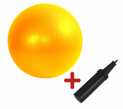 GYMY ABS míč s hustilkou, průměr 45 cm -žlutý